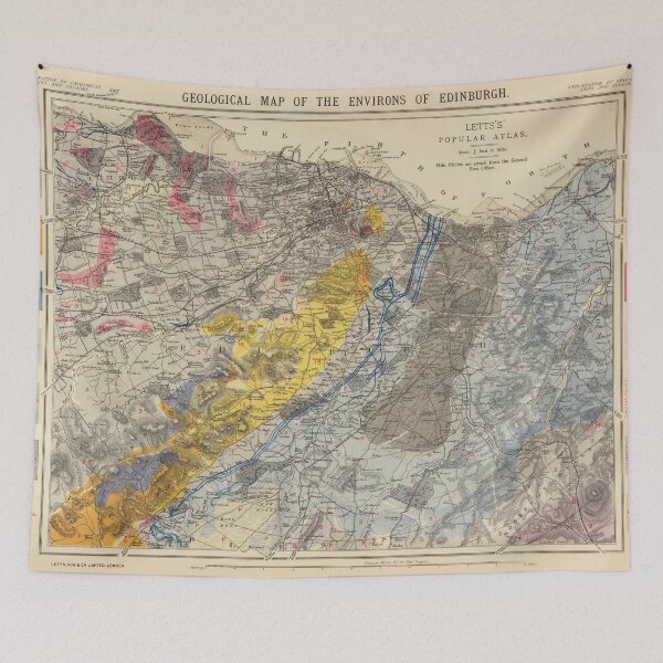 Item preview, Vintage Geological Map of Edinburgh Scotland (1883) designed and sold by BravuraMedia.
