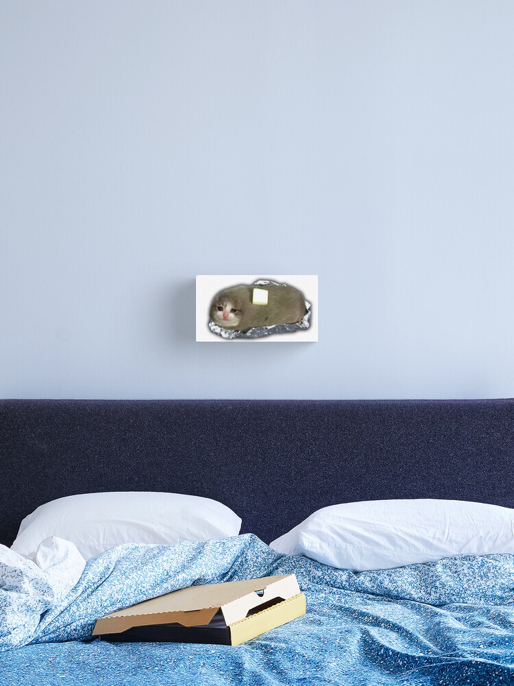 sad potato cat with butter