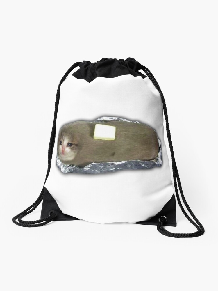 sad potato cat with butter