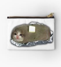 sad potato cat with butter Zipper Pouch