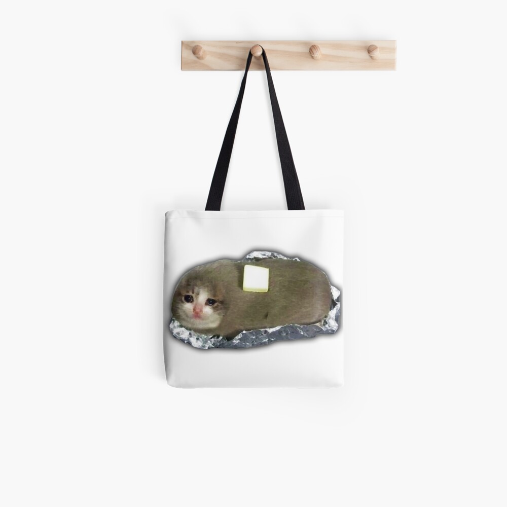 sad potato cat with butter