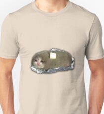 traurige Kartoffelkatze mit Butter Slim Fit T-Shirt