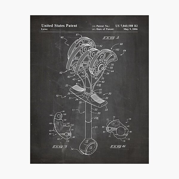 Item preview, Climbing Anchor Patent - Rock Climber Art - Black Chalkboard designed and sold by patentpress.