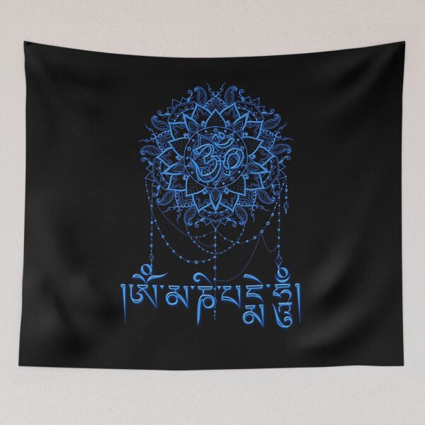 Item preview, Blue Mani Mantra with Mandala designed and sold by LuciaS.