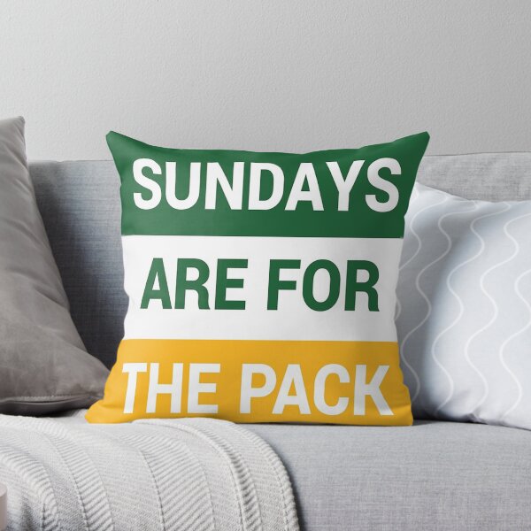 green bay packers pack nation nfl Throw Pillow