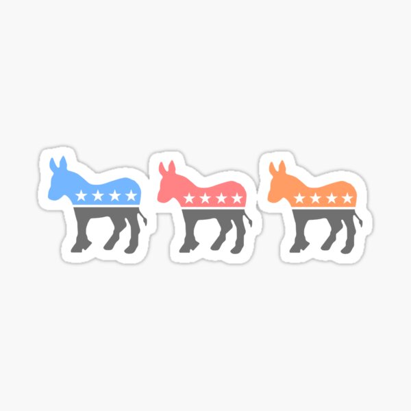 Pastel Democratic Donkeys Sticker