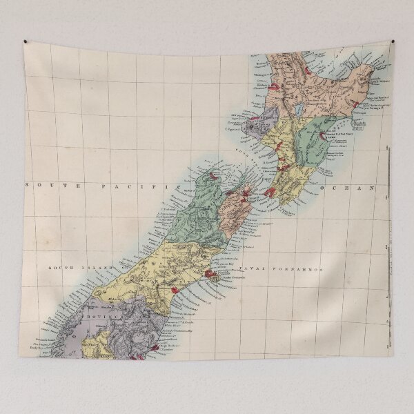 Item preview, Vintage Map of New Zealand (1865) designed and sold by BravuraMedia.