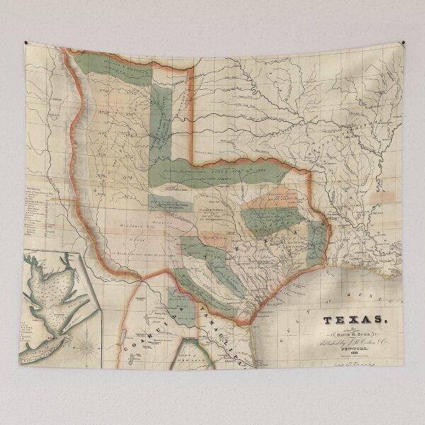 Item preview, Vintage Map of Texas (1835) designed and sold by BravuraMedia.