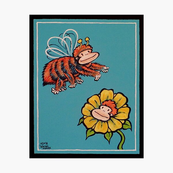 Ape Bee and Ape Flower Photographic Print