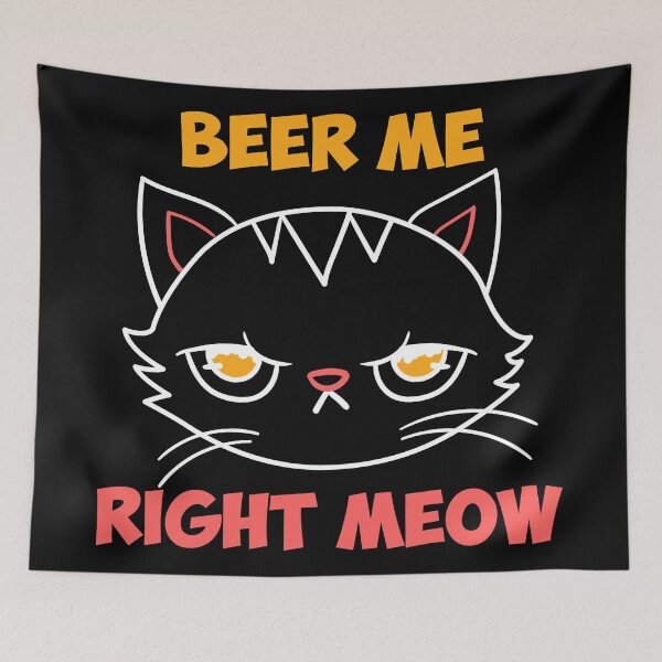 Item preview, beer me right meow cat pun funny grouchy drunk gift designed and sold by Sandra78.