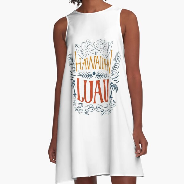 White Hawaiian Luau Dress