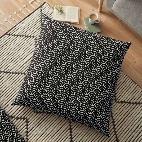 White corrugated black printed floor cushions Floor Pillow