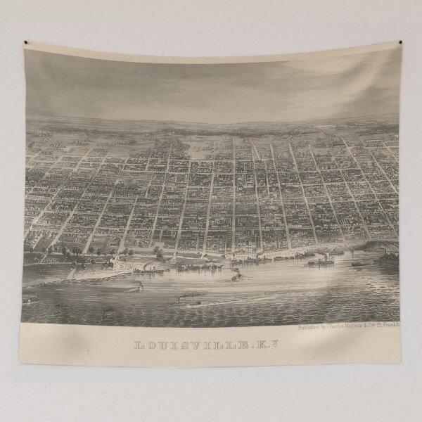 Item preview, Vintage Pictorial Map of Louisville KY (1860) designed and sold by BravuraMedia.