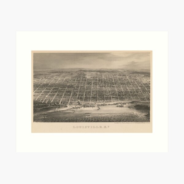 Item preview, Vintage Pictorial Map of Louisville KY (1860) designed and sold by BravuraMedia.