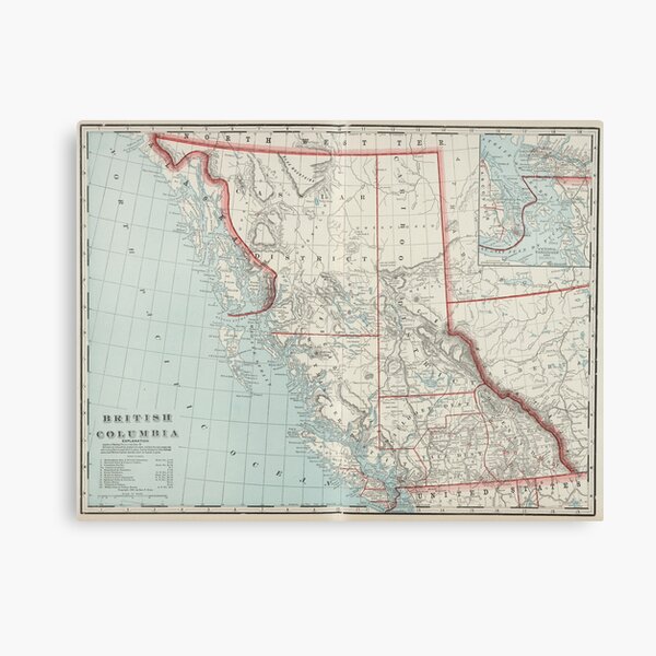 Item preview, Vintage Map of British Columbia (1901) designed and sold by BravuraMedia.