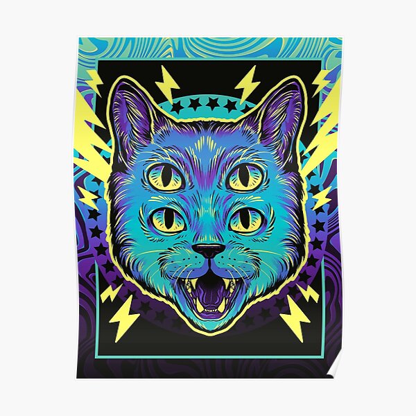 4 Eye Cat Poster