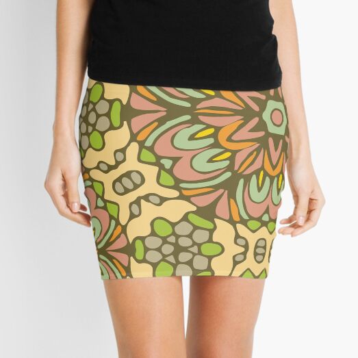 Antique Pink Floral Rock Garden Mini Skirt