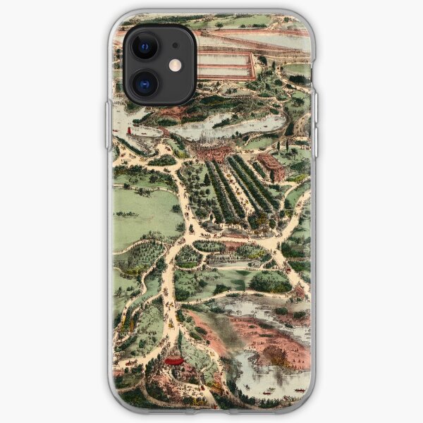 Vintage Landkarte von Central Park NYC (1860) iPhone Flexible Hülle