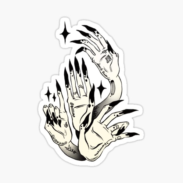 The Demon with the Tattooed Hands Sticker