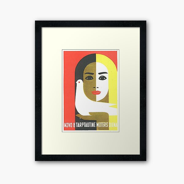 Vintage Russian Poster, USSR Soviet Union International Women's Day by Juozas Galkus 1968 Framed Art Print