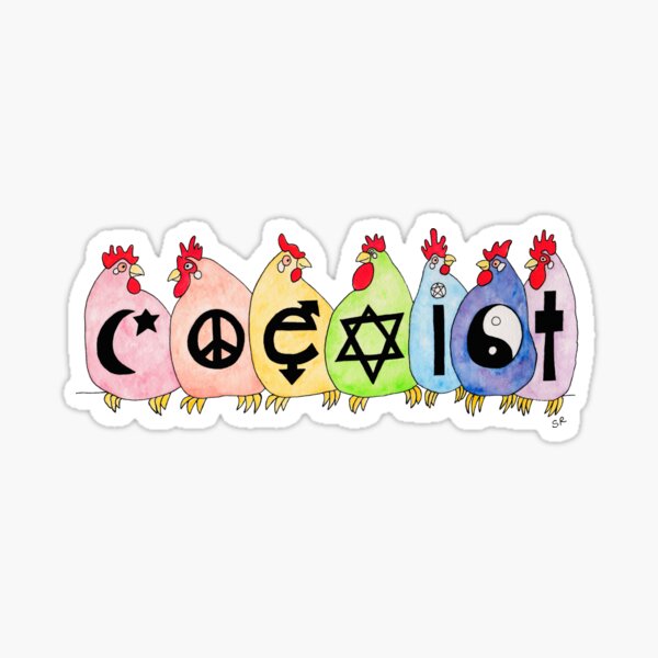 Coexist Hens Sticker