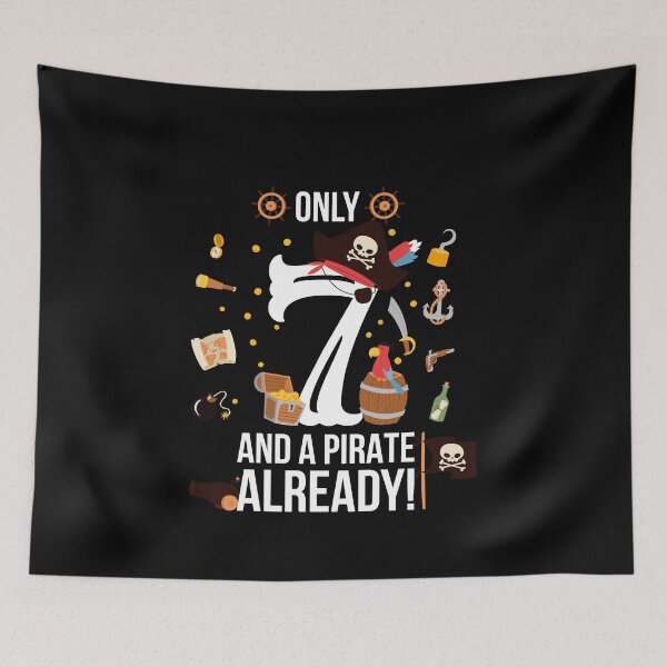 Item preview, 7th Birthday Boy "Only 7 And A Pirate Already" Gift designed and sold by festivalshirt.