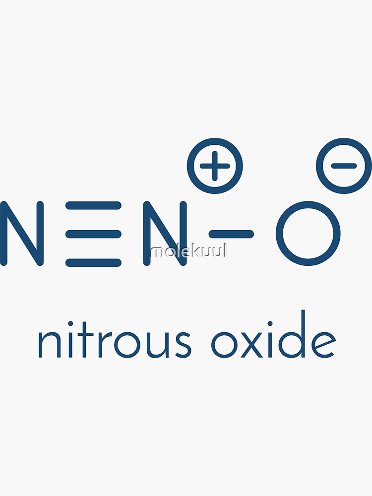 Nitrous oxide (NOS, laughing gas, N2O) molecule. Stock