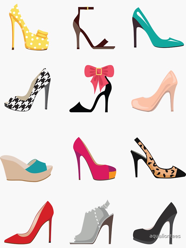 High-heeled shoes set. Flat vector illustration. Womens High-Heeled Shoes  2582359 Vector Art at Vecteezy