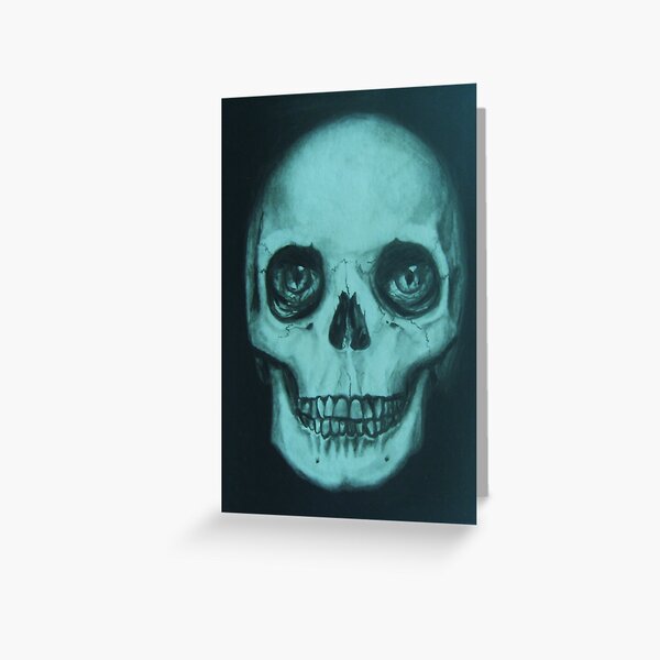 BLUE SKULL - 1 Greeting Card
