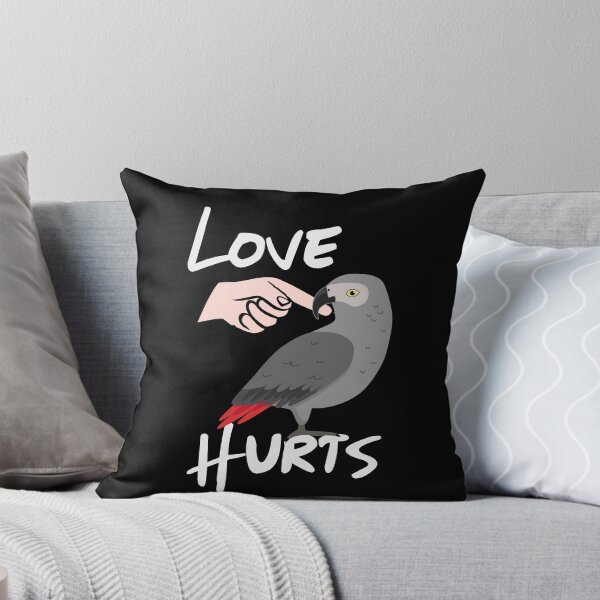Item preview, Love Hurts African Grey Parrot graphic for Valentine's Day designed and sold by einsteinparrot.