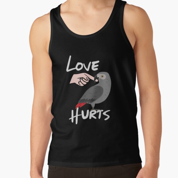 Love Hurts African Grey Parrot graphic for Valentine's Day Tank Top