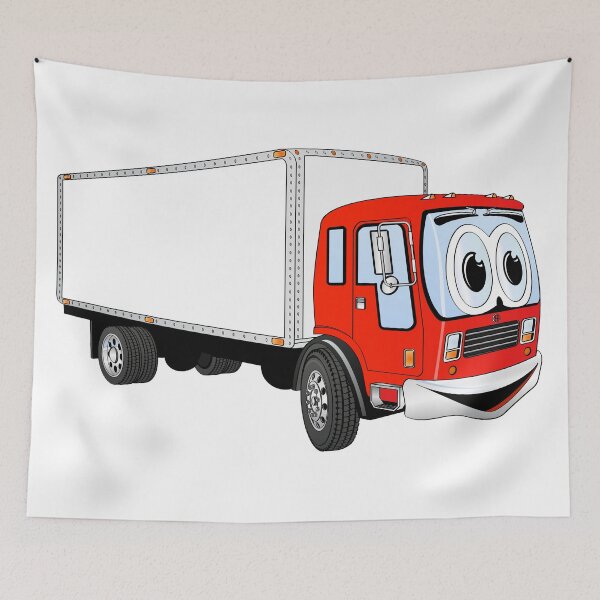 Item preview, Large Red White Delivery Truck Cartoon designed and sold by Scott Hayes.