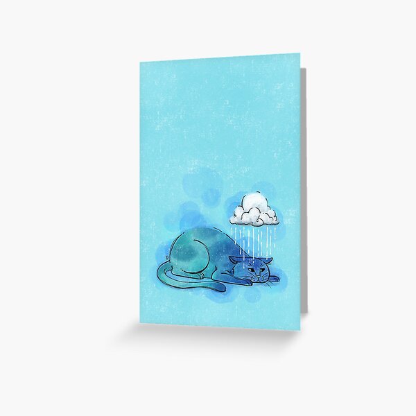 Cloudy Cat Card Greeting Card