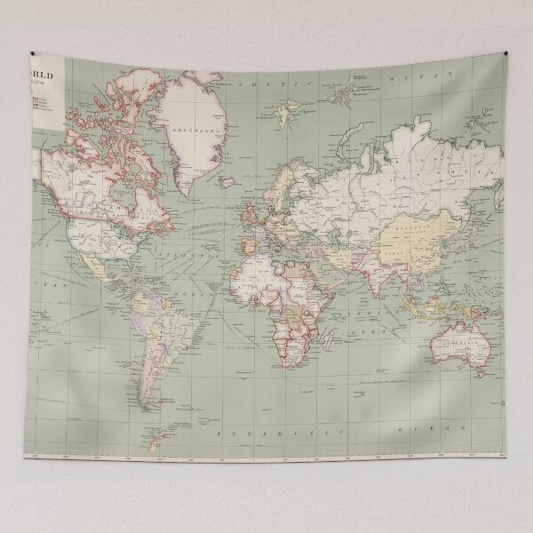 Item preview, Vintage Map of The World (1915) designed and sold by BravuraMedia.
