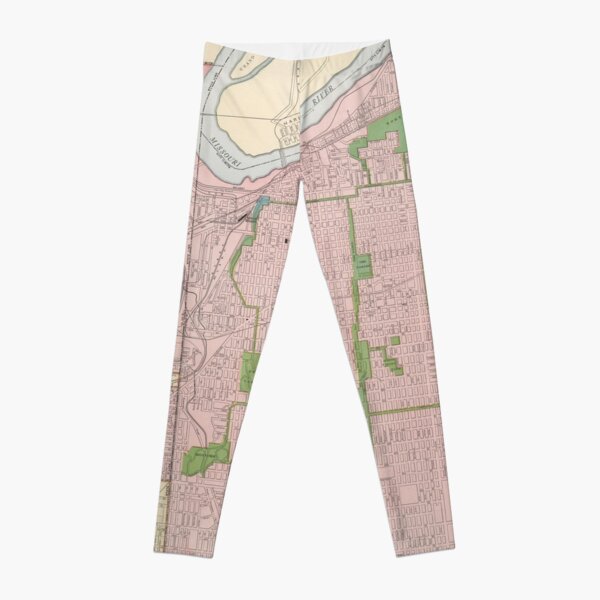 Vintage Map of Kansas City MO (1912) Leggings
