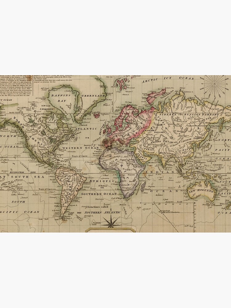 Thumbnail 3 of 3, Hardcover Journal, Vintage Map of The World (1814) designed and sold by BravuraMedia.