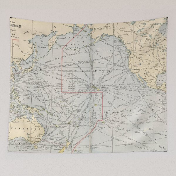 Item preview, Vintage Map of The Pacific Ocean (1901) designed and sold by BravuraMedia.