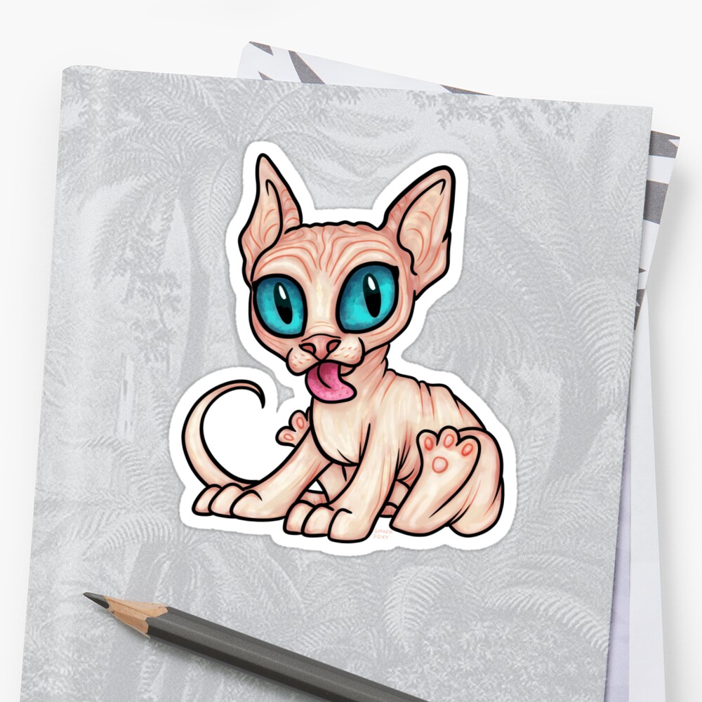 Sphynx Kitten Stickers By Gingerfoxy Redbubble