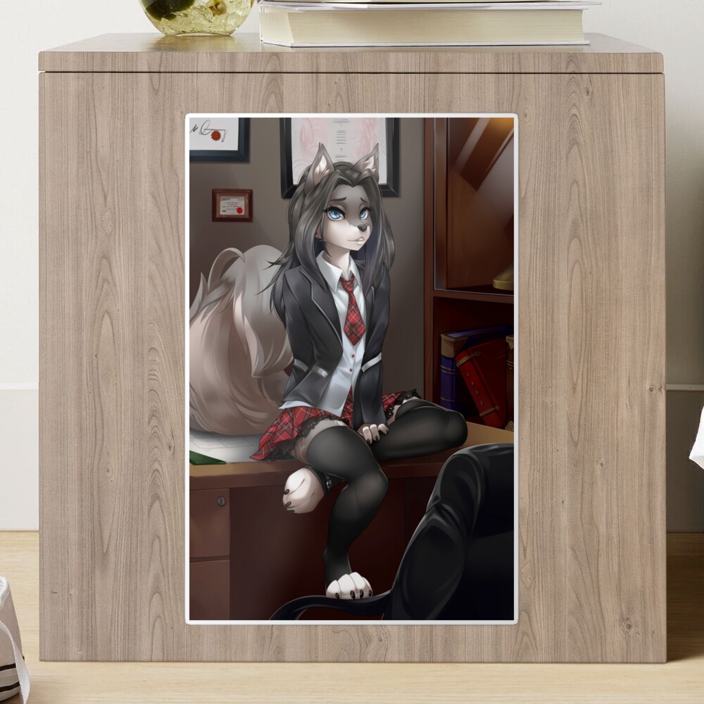 Schoolgirl Grey Sticker for Sale by DragonFU | Redbubble