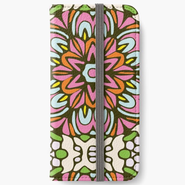 Pink Princess Floral Rock Garden iPhone Wallet
