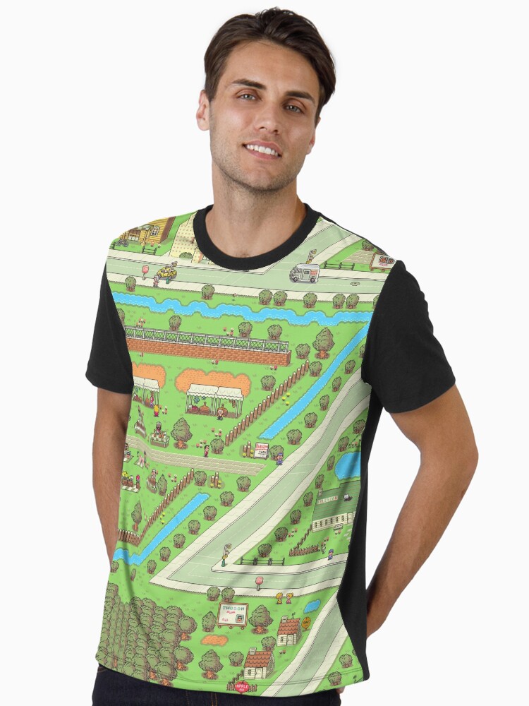 Earthbound - Twoson" Graphic T-Shirt for Sale by gin-nek-shop | Redbubble