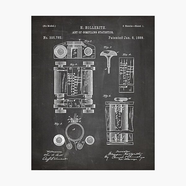 Artikel-Vorschau von Erstes Computerpatent - Technologiekunst - Schwarze Tafel, designt und verkauft von patentpress.