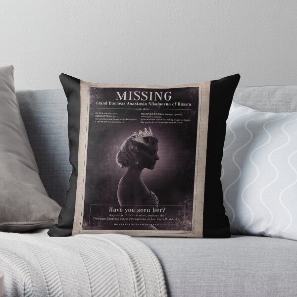 Anastasia Broadway: Missing Poster Throw Pillow