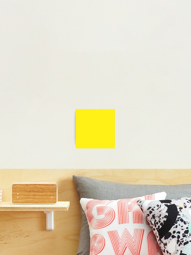 Bright happy lemon yellow color solid plain block colour