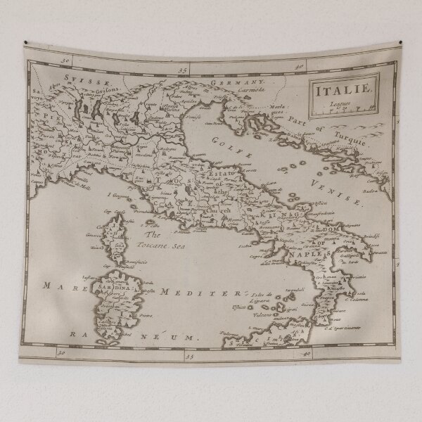 Item preview, Vintage Map of Italy (1681) designed and sold by BravuraMedia.