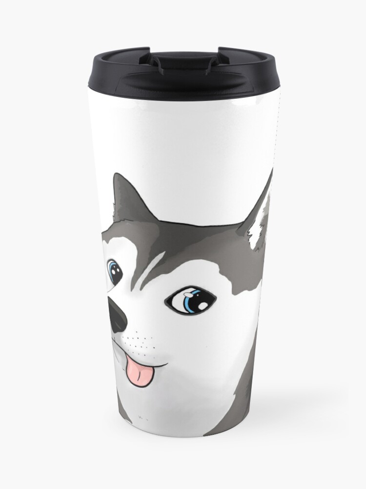 Siberian Husky Doge Moonmoon Meme Travel Mug By Sivelobanova Redbubble