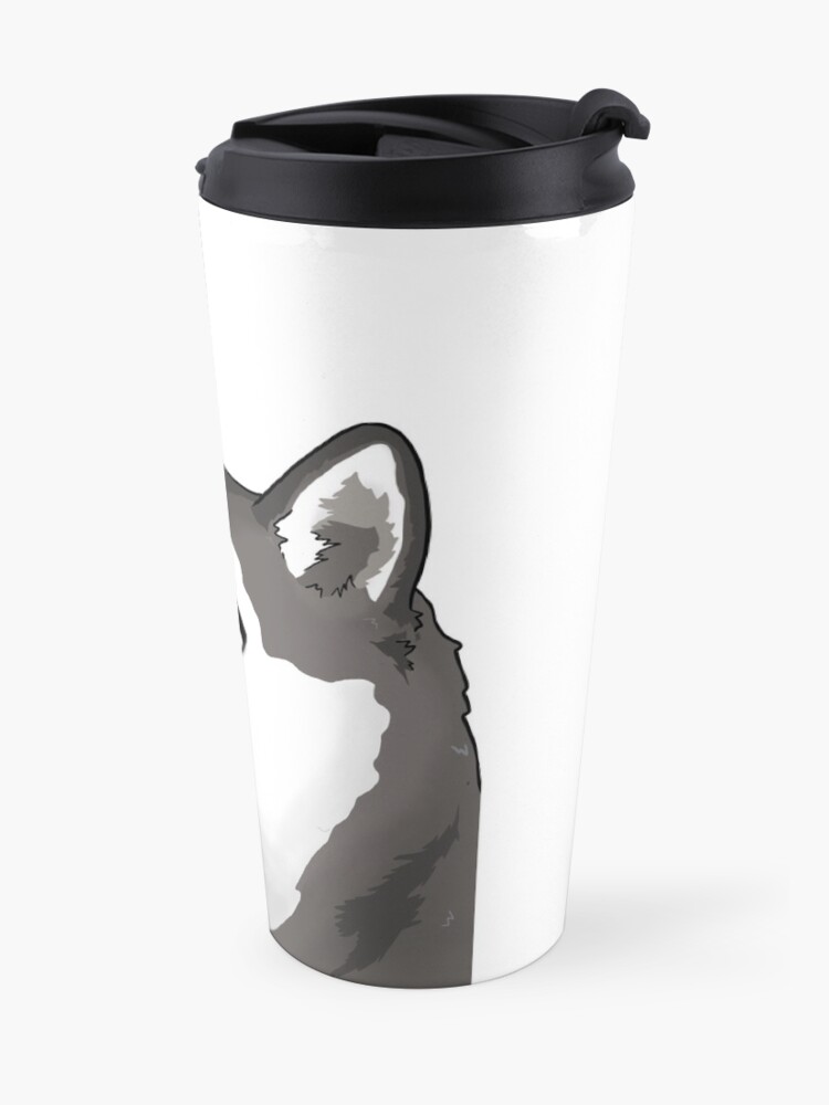 Alternate view of siberian husky doge / moonmoon meme Travel Mug