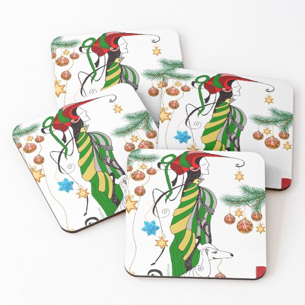 Item preview, Woman and Christmas dog designed and sold by fidelinas.