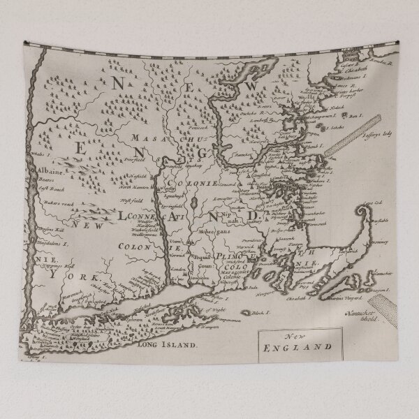 Item preview, Vintage Map of New England (1681) designed and sold by BravuraMedia.