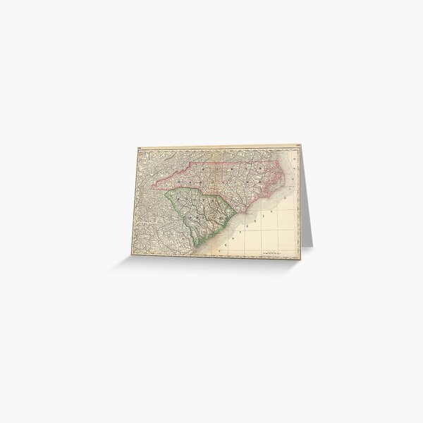 Item preview, Vintage Map of The Carolinas (1879) designed and sold by BravuraMedia.